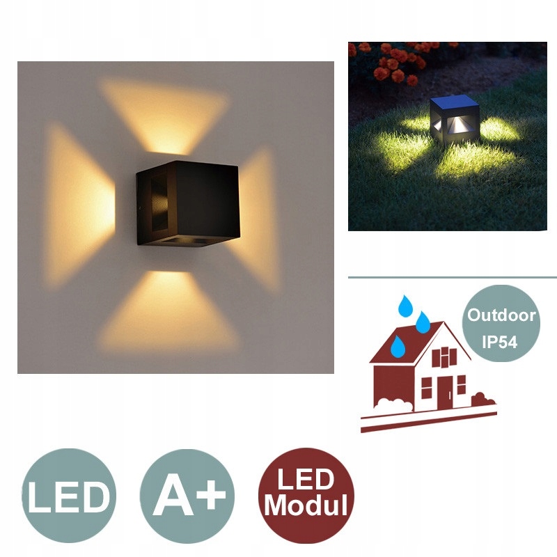 Vonkajšie fasádne svietidlo - Záhradná nástenná lampa IBV / externá / LED / čierna