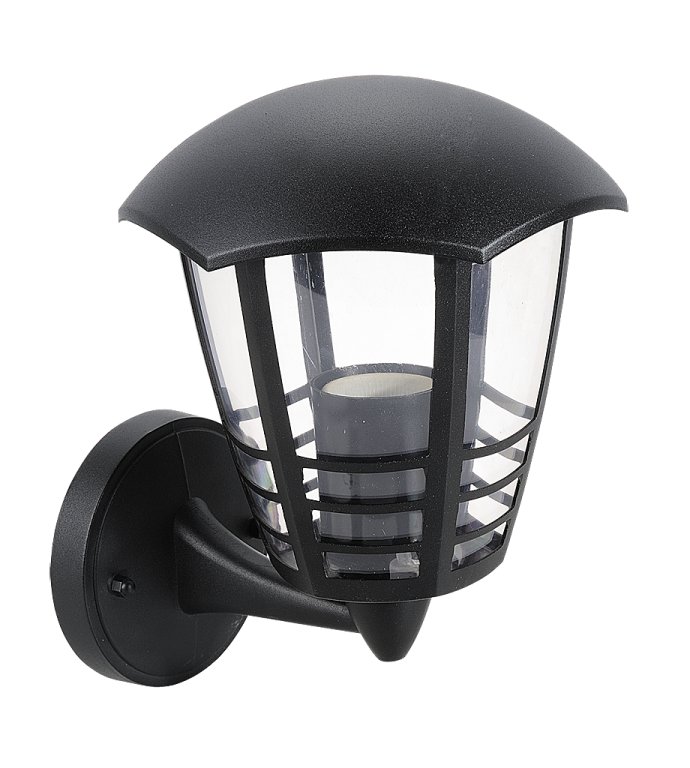 Vonkajšie fasádne svietidlo - Nástenná lampa. Záhradné štýlové svietidlo čierne IP44 8618