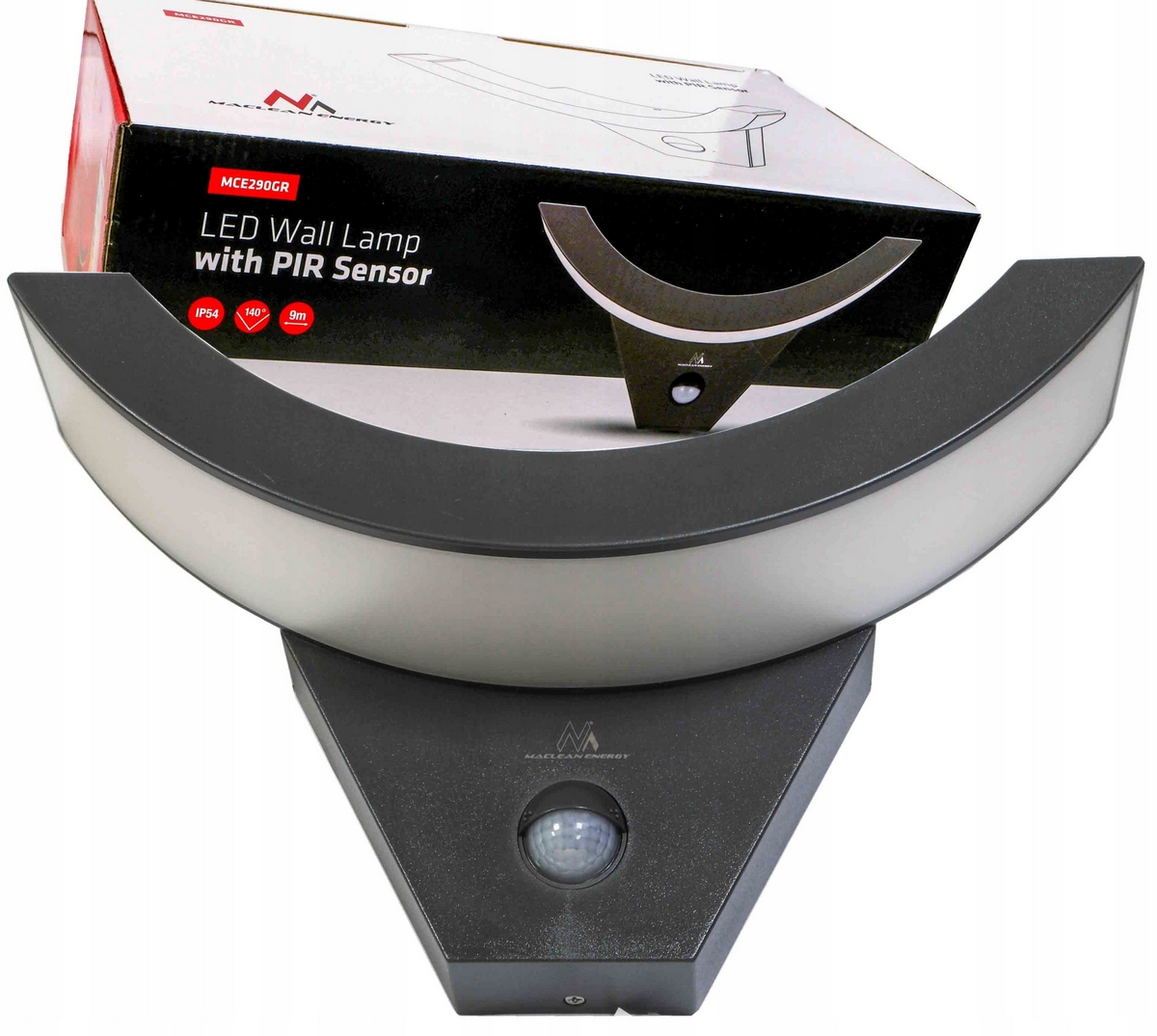 Vonkajšie fasádne svietidlo - Nástenné lampy LED Snímač pohybu 10W GRAY 4000K IP54
