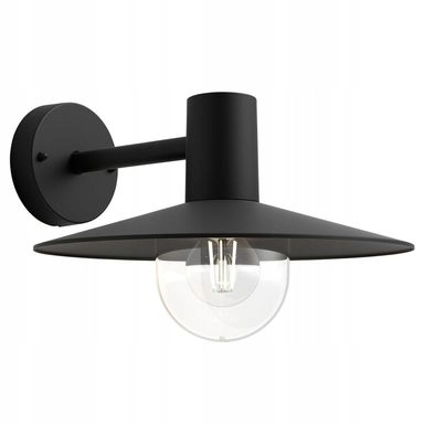Vonkajšie fasádne svietidlo - Záhradná nástenná lampa Philips E27 hliník čierna