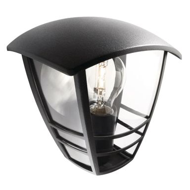 Vonkajšie fasádne svietidlo - Záhradná nástenná lampa Philips E27 čierny hliník