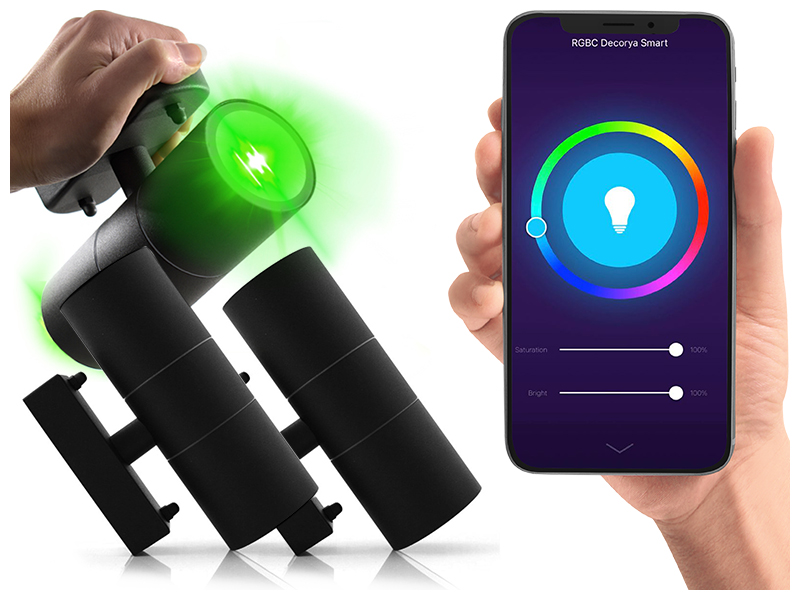Vonkajšie fasádne svietidlo - Obojsmerné nástenné svietidlo hore a dole na fasáde domu RGB