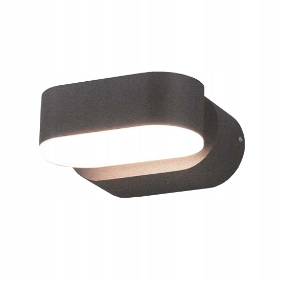 Vonkajšie fasádne svietidlo - Nástenné svietidlo Externá LED lampa Oval šedá 6W 4000K