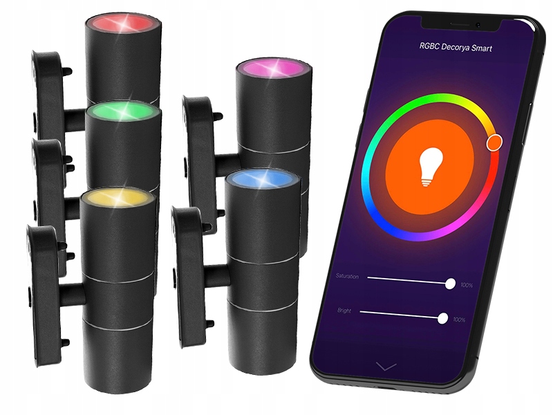 Vonkajšie fasádne svietidlo - Nástenné svietidlo Externý valec RGB WiFi Smart Double