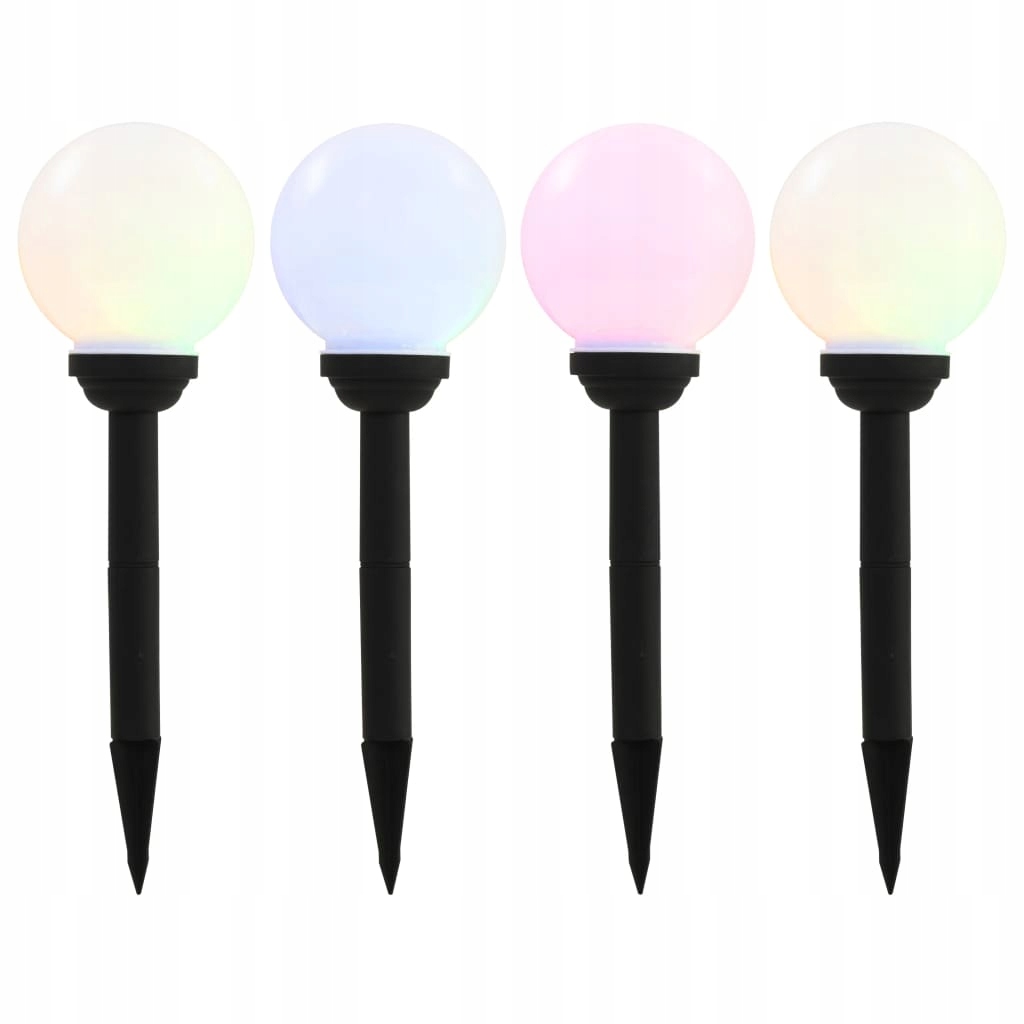 Solárne svietidlá - Guľovité solárne záhradné lampy, 4 ks, LED, 15 stupňov