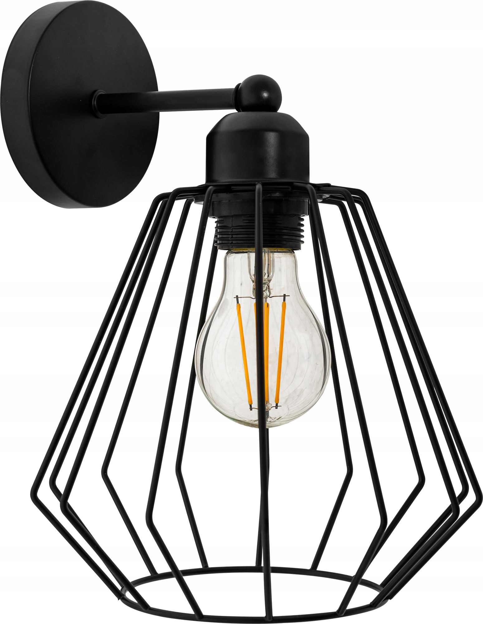 Vonkajšie fasádne svietidlo - Nástenná lampa podkrovná čierna kovová stena čierna