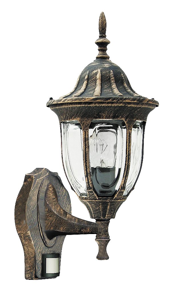 Vonkajšie fasádne svietidlo - Záhradná nástenná lampa s milanovým pohybovým senzorom