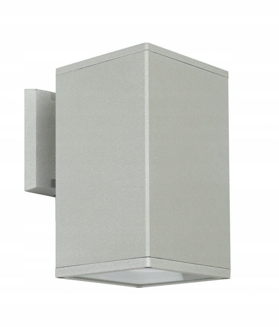 Vonkajšie fasádne svietidlo - Štvorcový záhradný lampa LED E27 Silver
