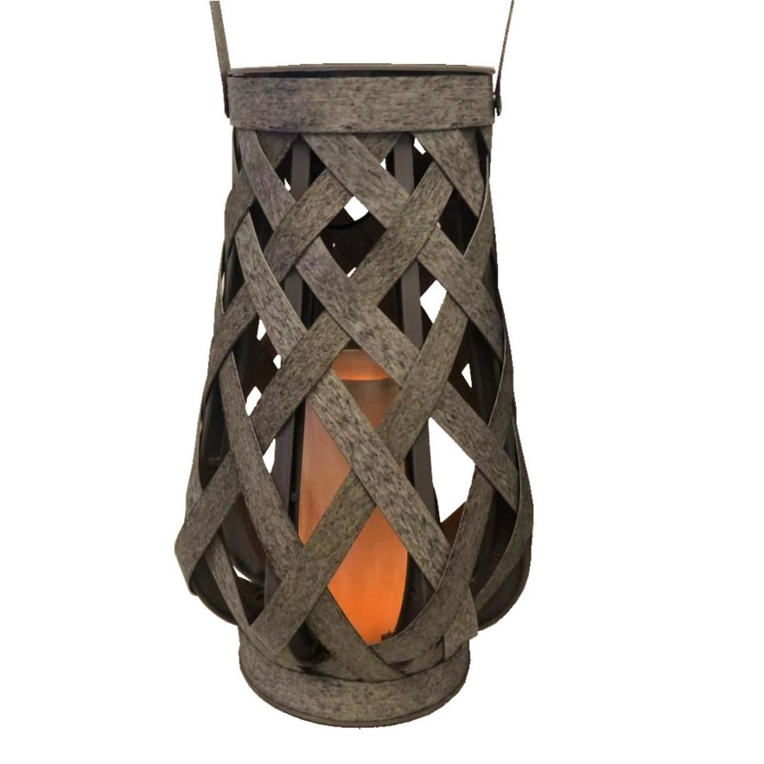 Vysiace svetlá, lampy - LED záhradné svetlo stojace solárne šedé 27 cm