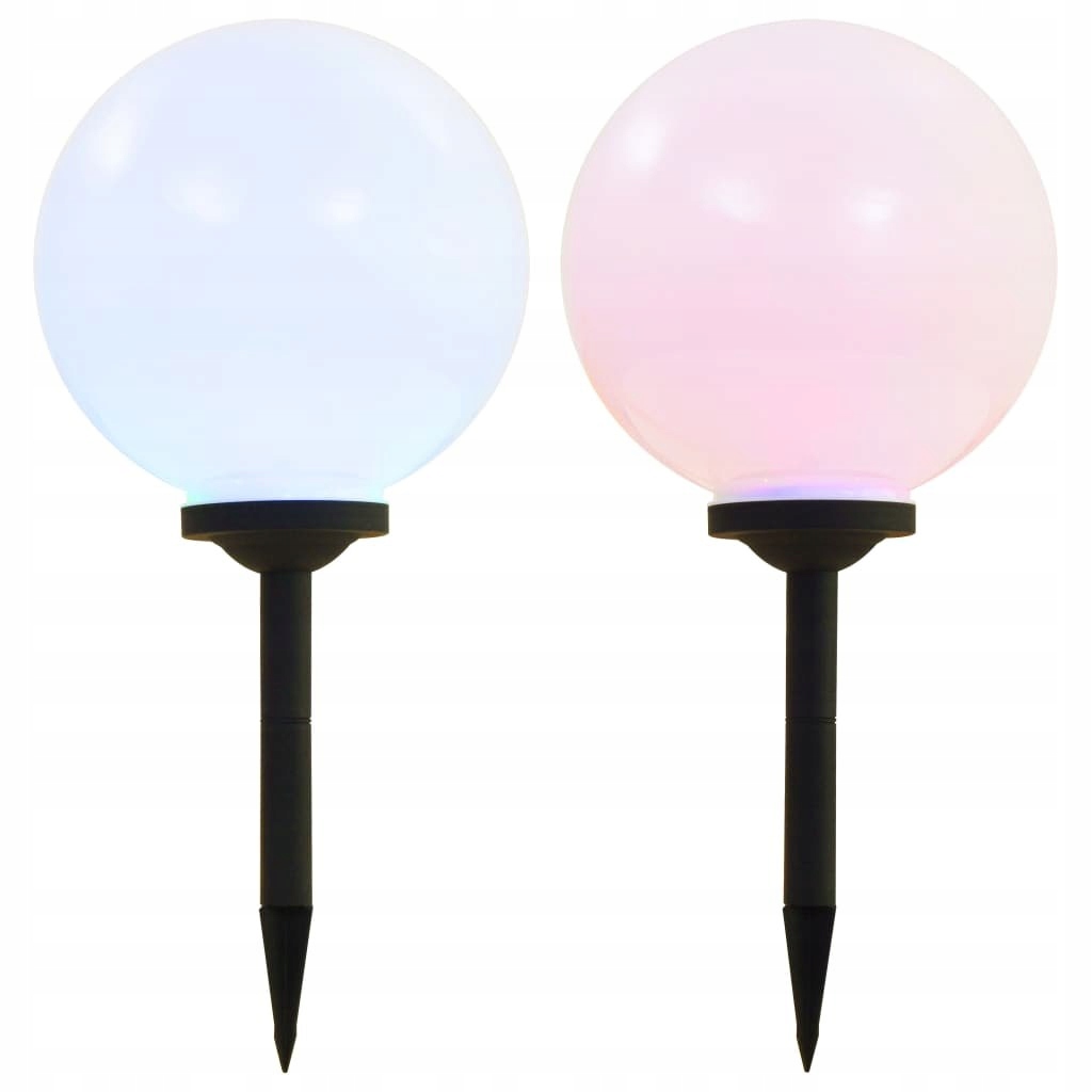 Solárne svietidlá - SOLÁRNA ZÁHRADNÁ SVIETIDLO RGB LED GUĽOVÁ SÚPRAVA 2 ks