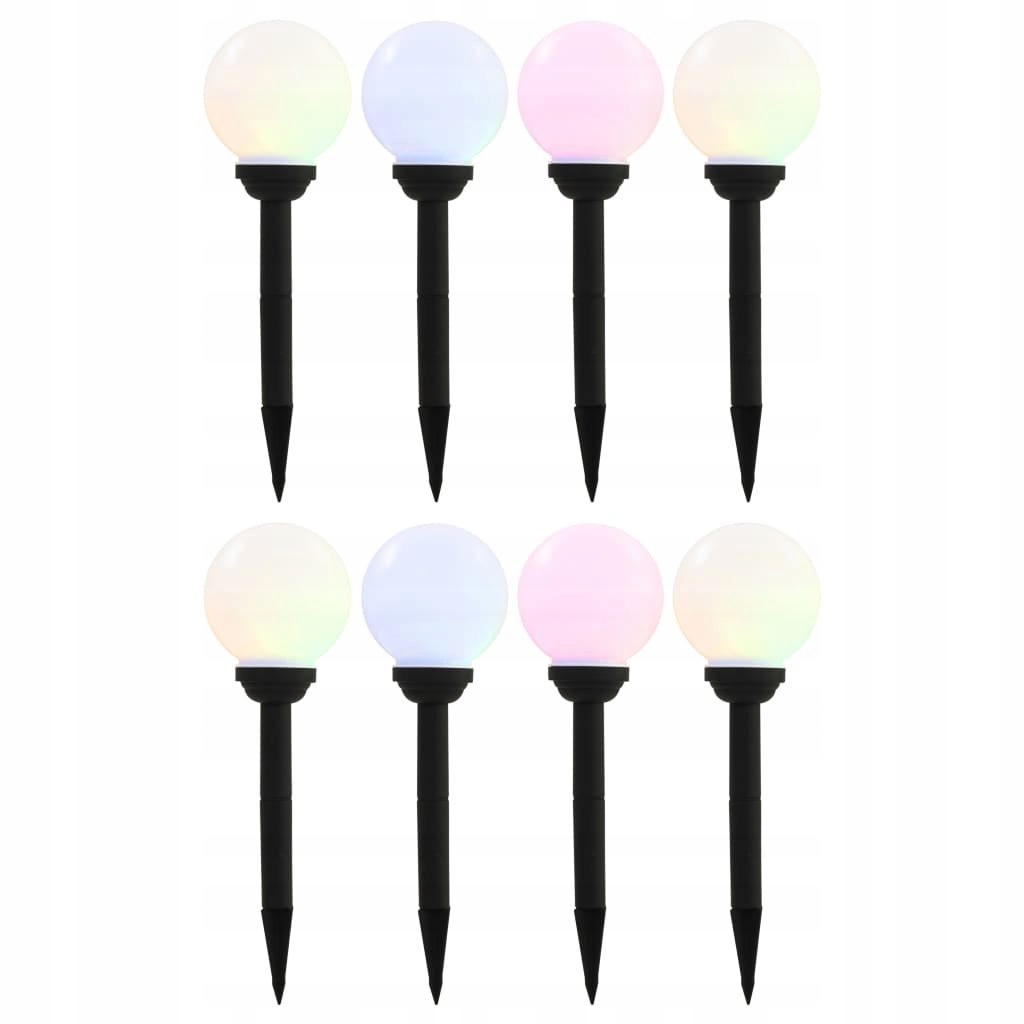 Solárne svietidlá - Záhradné svetlo Solar RGB LED KULA SET 8 ks