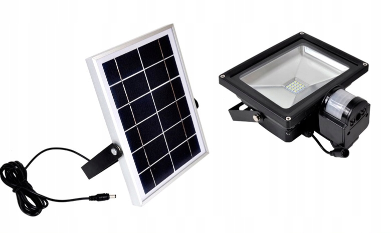 Nájazdové svietidlá - Solárna lampa LED halogénová 20W panel 5W photocell