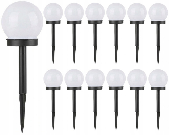 Solárne svietidlá - Solárne lampy LED záhradné svetlo 10cm - 12ks