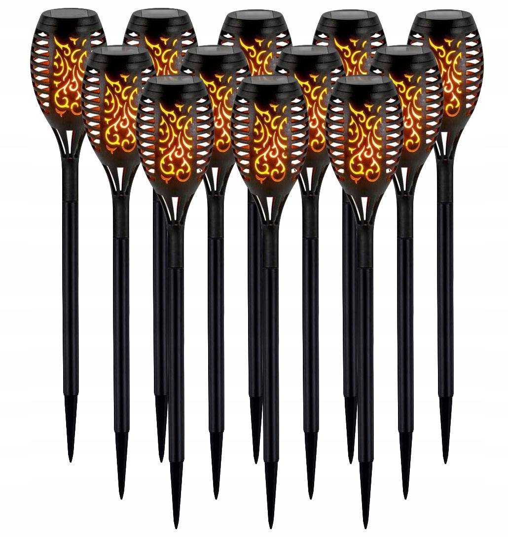Solárne svietidlá - Solárna lampa LED efekt efektu horáka 12ks
