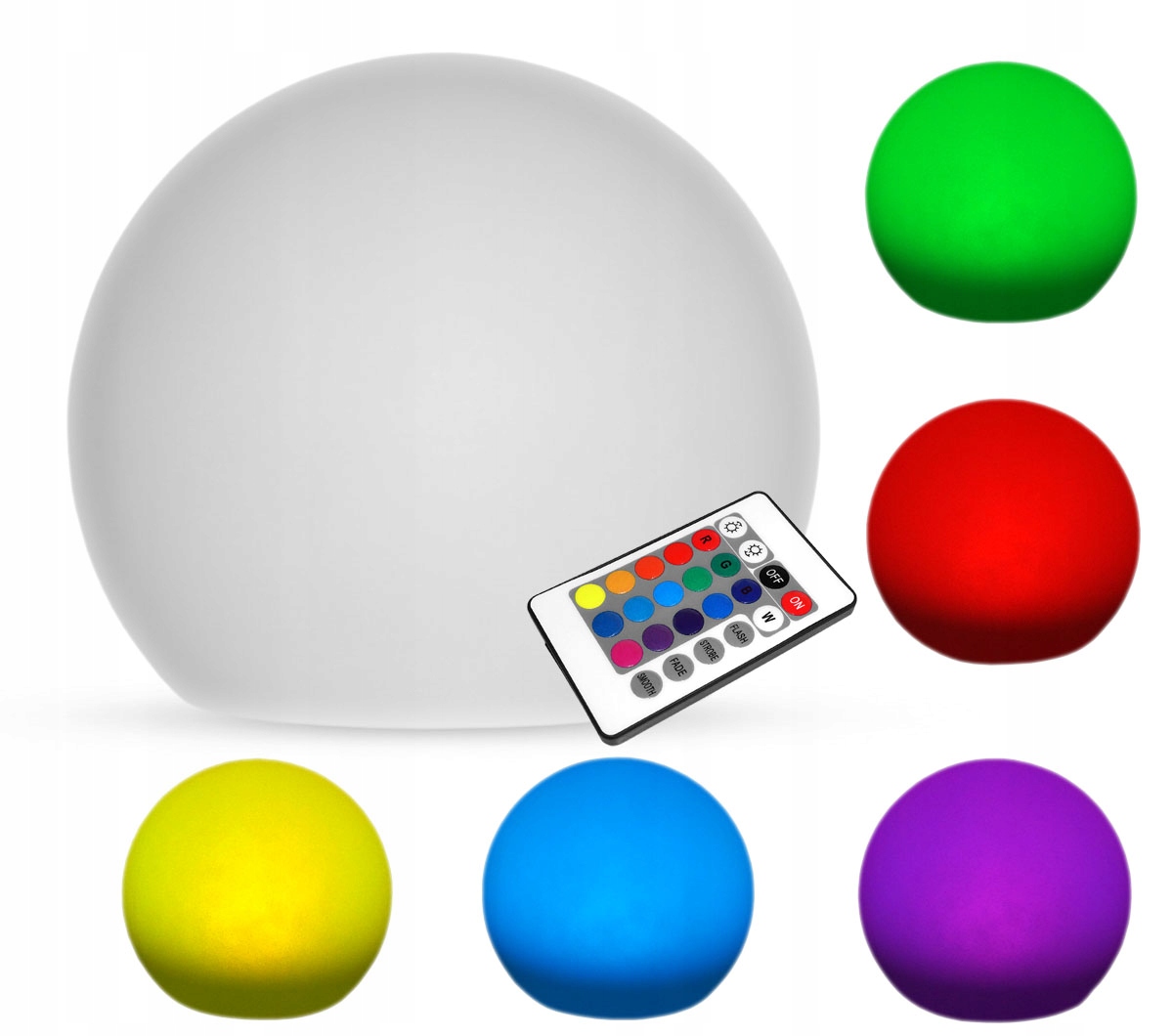 Solárne svietidlá - Mliečna solárna lampa Kula 17cm LED RGB + pilot