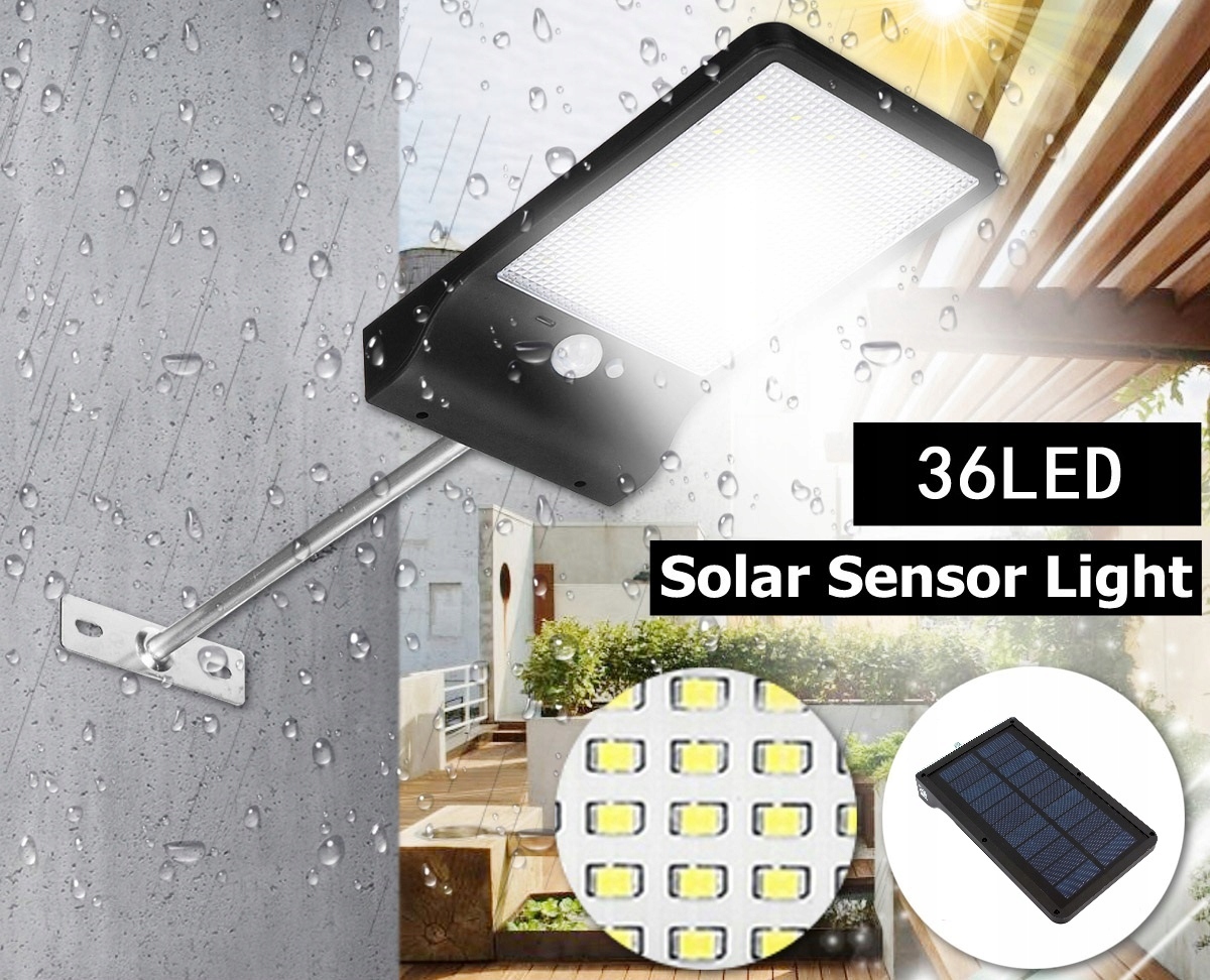 Pouličná LED lampa - Solárna lampa Ulica Lantern 36LED Snímač pohybu