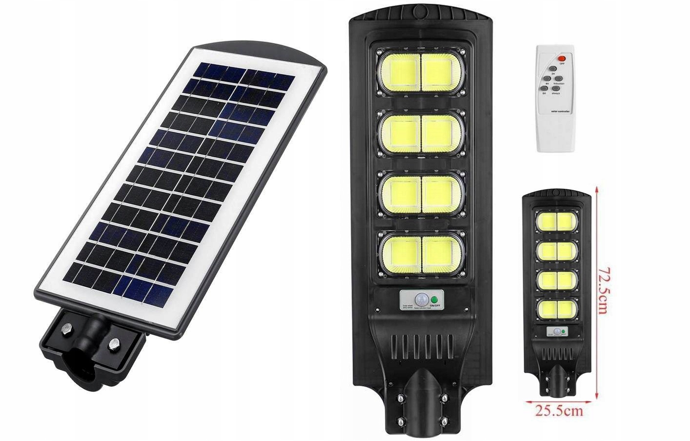 Pouličná LED lampa - Ulica Solárna lampa PIR Veľké 120000LM diaľkové ovládanie