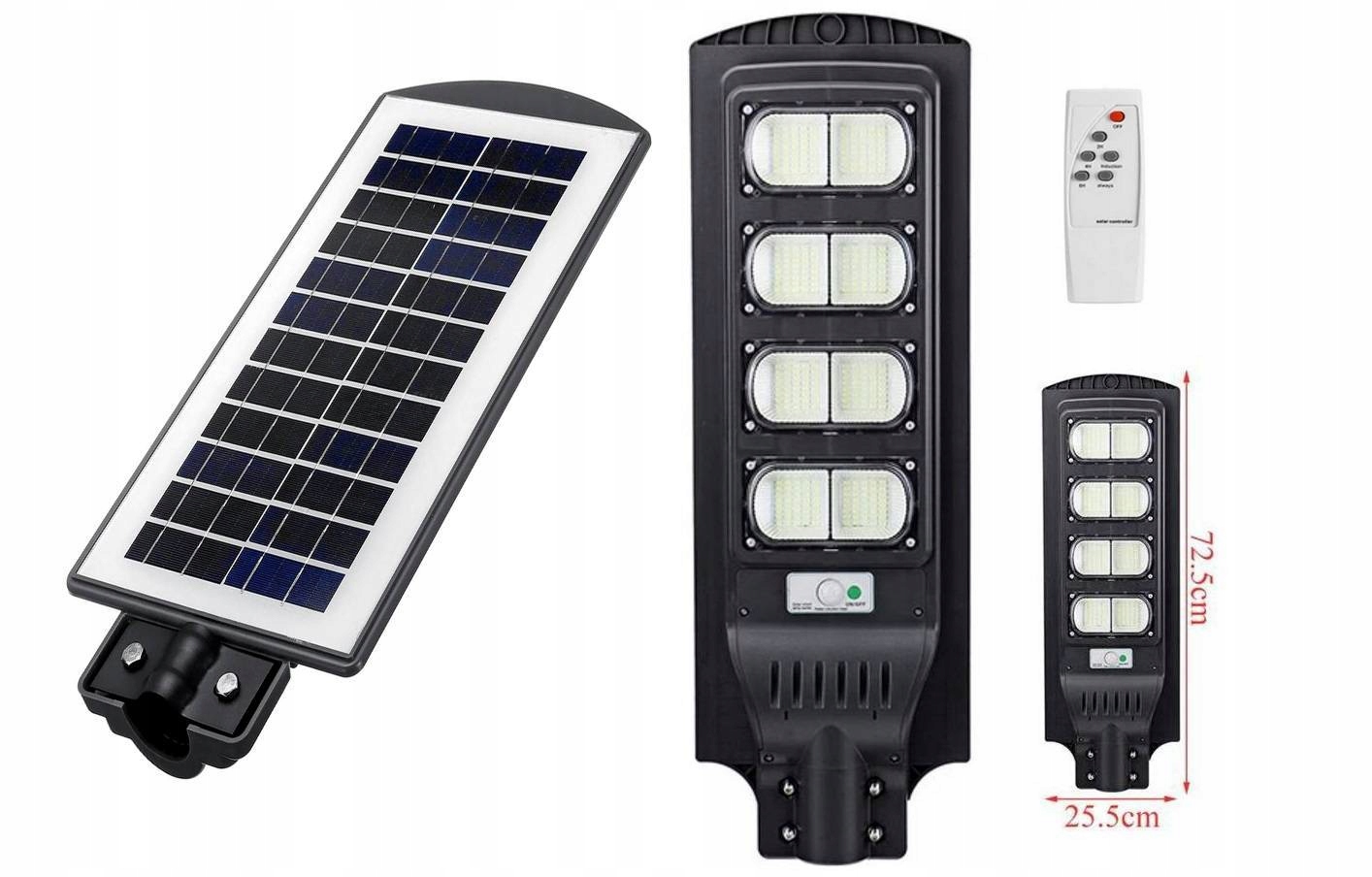 Pouličná LED lampa - PIR Solárna lampa PIR Veľká 32000LM diaľkové ovládanie