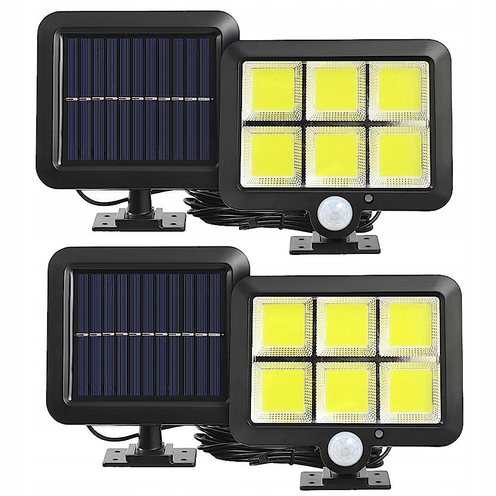 Vysiace svetlá, lampy - Solárna lampa s pohybovým senzorom 120 LED 2ks