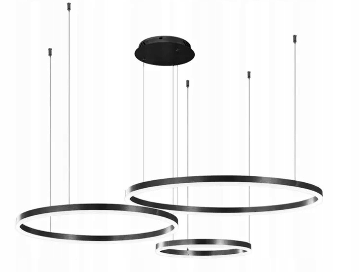 Kolesá prsteňa LED visiace lampy Ø60 cm čierne +diaľkové ovládanie