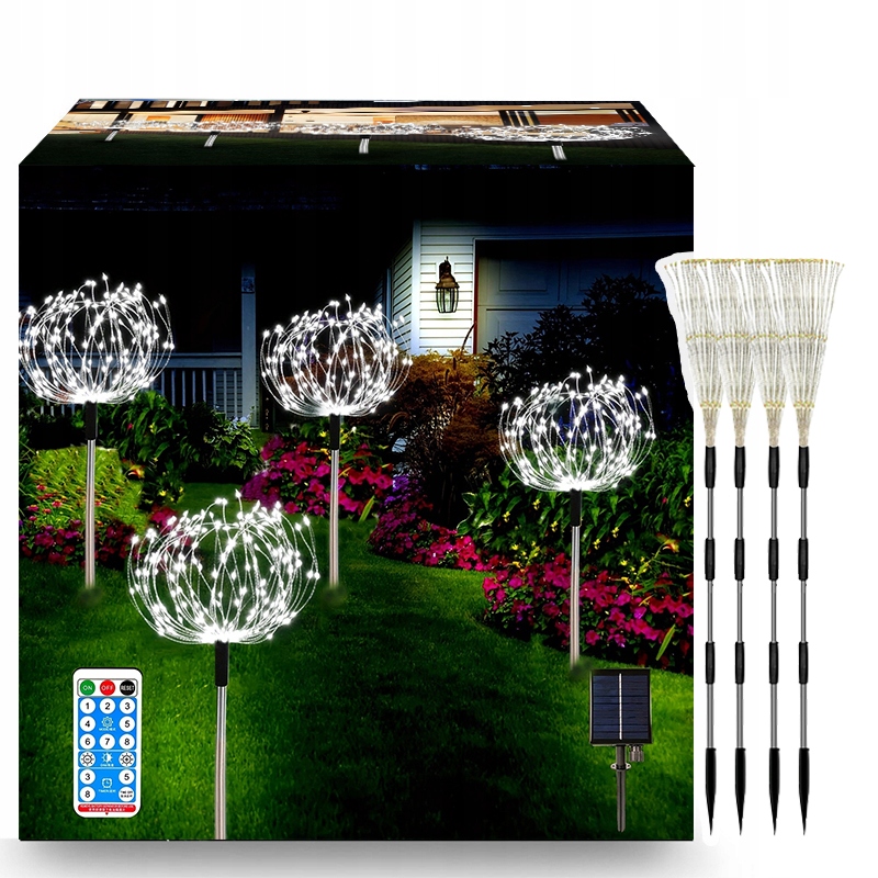 Zásuvná solárna lampa LI biela 88 cm 5 ks.