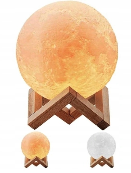 Nočná lampa do detskej izby - Lampa lampa -gigant - 3d mesiac 40 cm mesiac