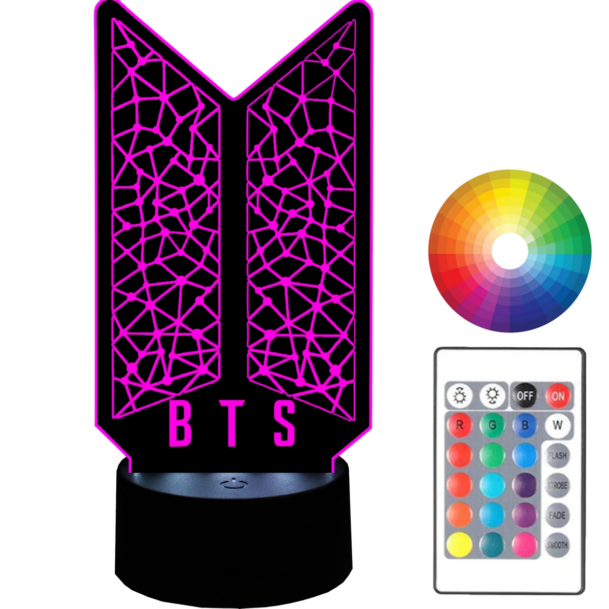 Nočná lampa do detskej izby - LED nočná lampa K-pop BTS 3D darčekový názov