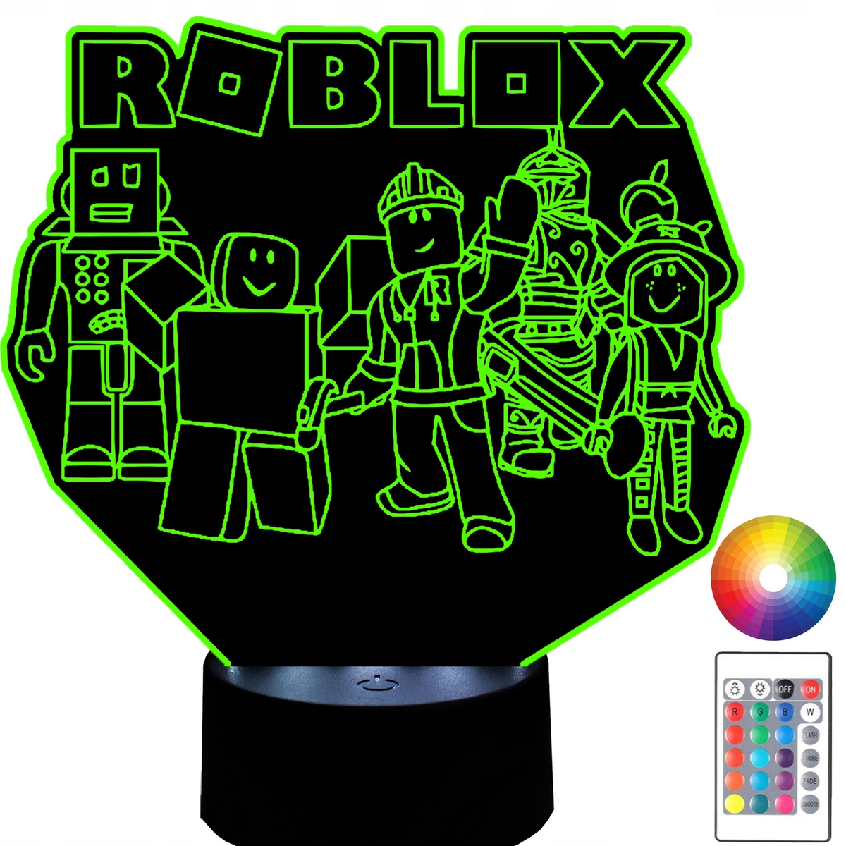 Nočná lampa do detskej izby - LED nočná lampa ROBLOX hrá PC 3D LOGO Názov