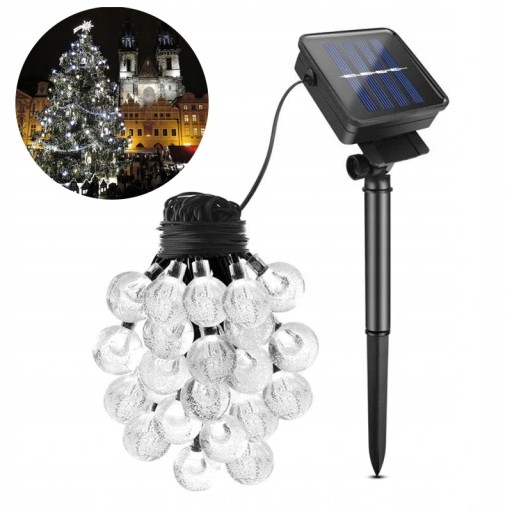 Solárne svietidlá - Solárna lampa 30 LED 6,5M záhradné svetlo žiarovky