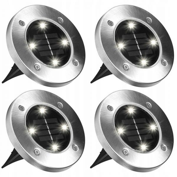 Solárne svietidlá - Svietidlá Solárna pôda 4 LED Disk Svetlo 4 kusov