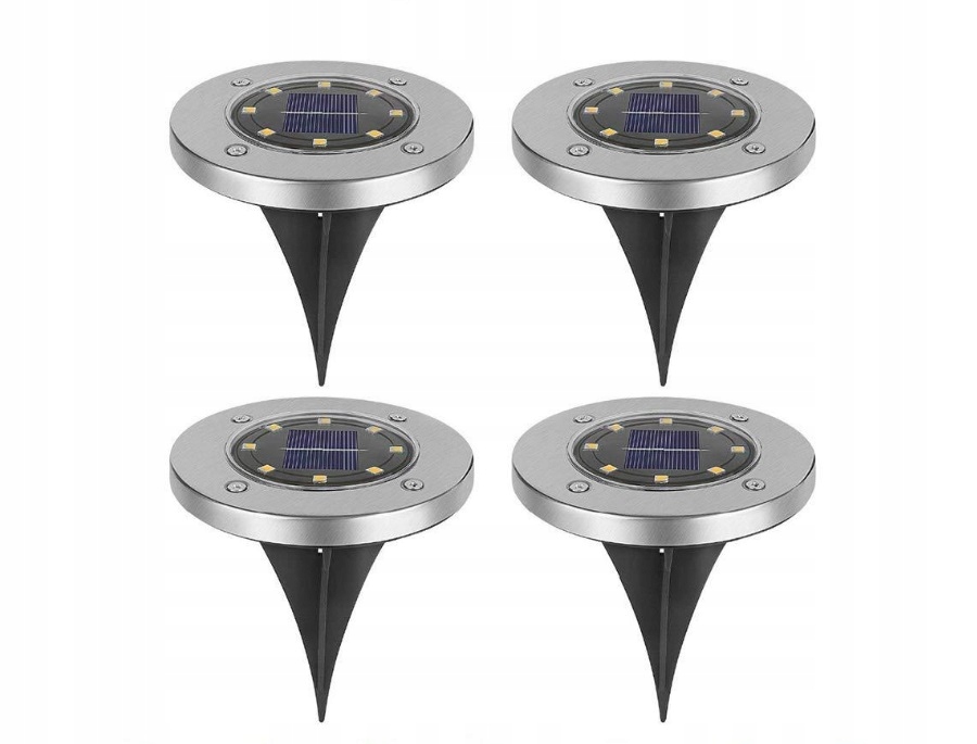 Solárne svietidlá - Solárne lampy Disk Svetlo 4 ks 8 LED