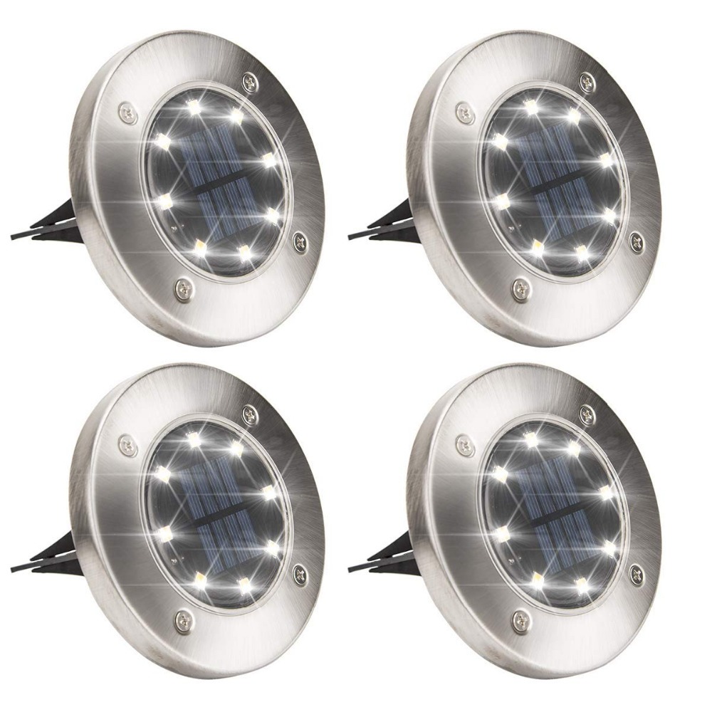Solárne svietidlá - Solárne lampy 4 kusy 8 LED zeme Novinka