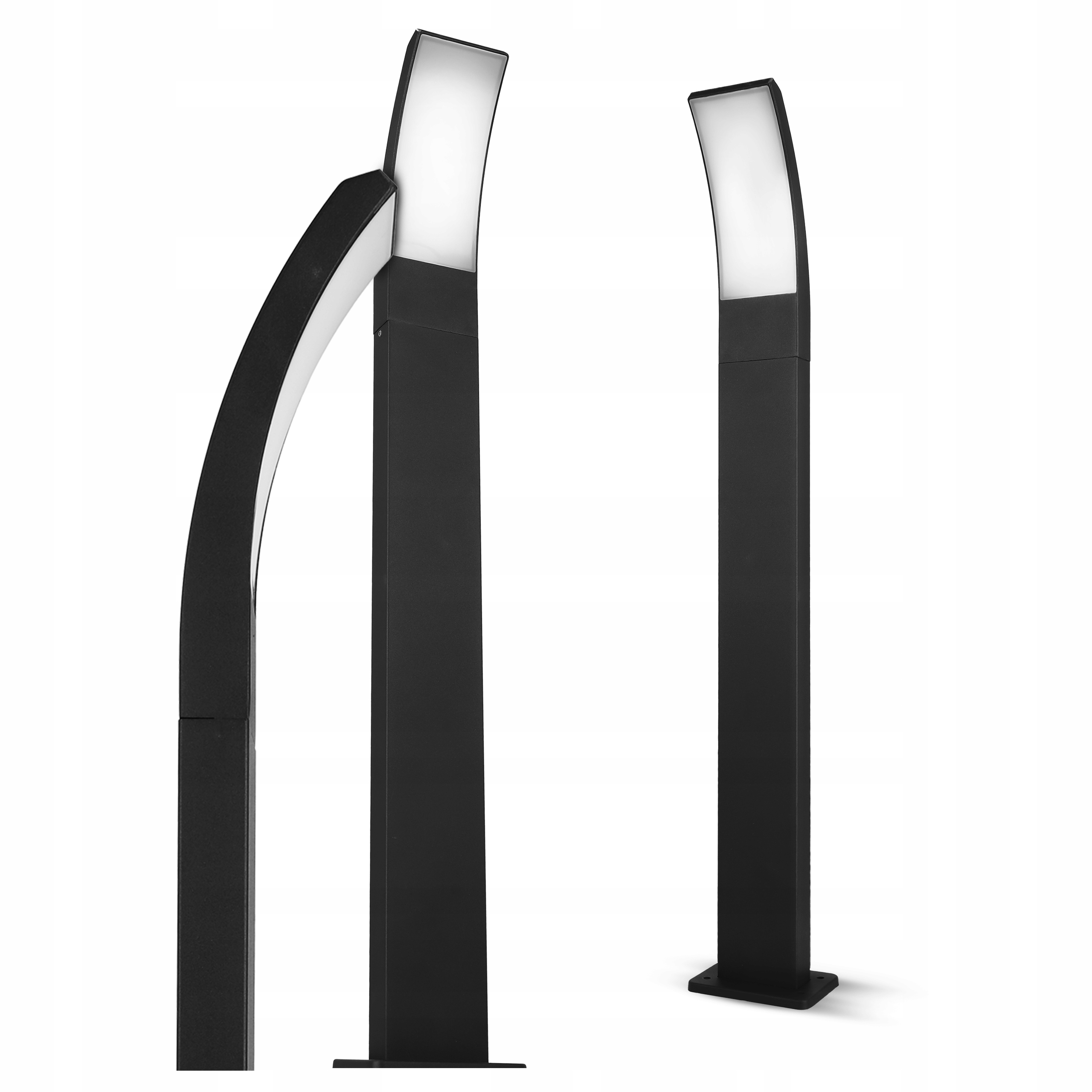 Smartled obdĺžnikový osvetľovací stĺp s integrovaným LED zdrojom, 80 cm, čierny
