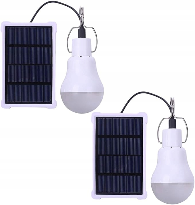 LED žiarovka so solárnym panelom 20W 12 LED 2 kusy