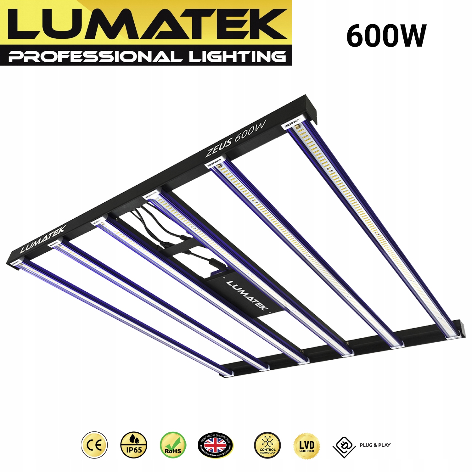 Osvetlenie pre rastliny - Lumatek Zeus 600W LED LED svietidlom