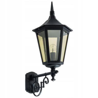 Vonkajšie fasádne svietidlo - Záhradná lampa na stenu čierna E27 ip44