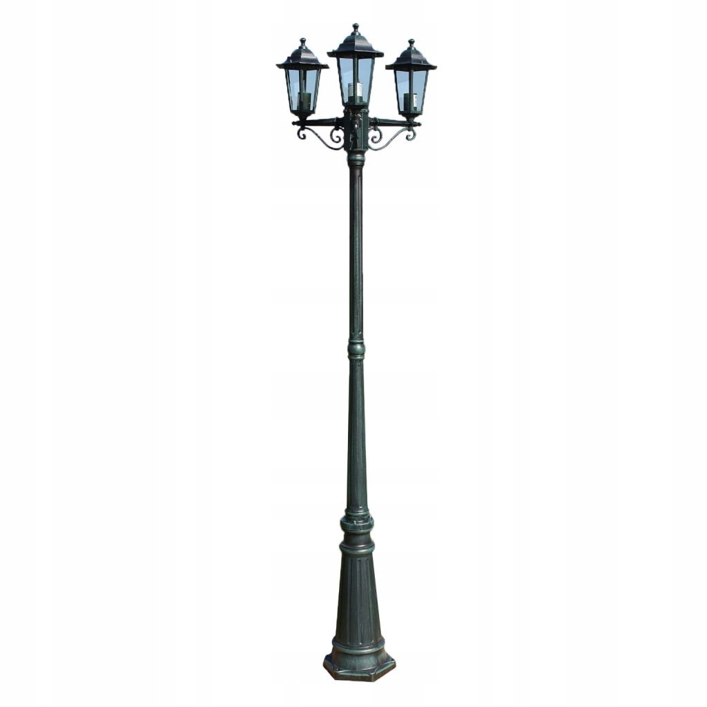 Stĺpíkové osvetlenie - Vonkajšia záhradná lampa stojaca lucerna 215 cm