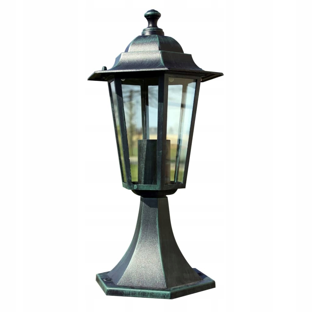 Stĺpíkové osvetlenie - Vonkajšia záhradná lampa stojaca lucerna 41 cm