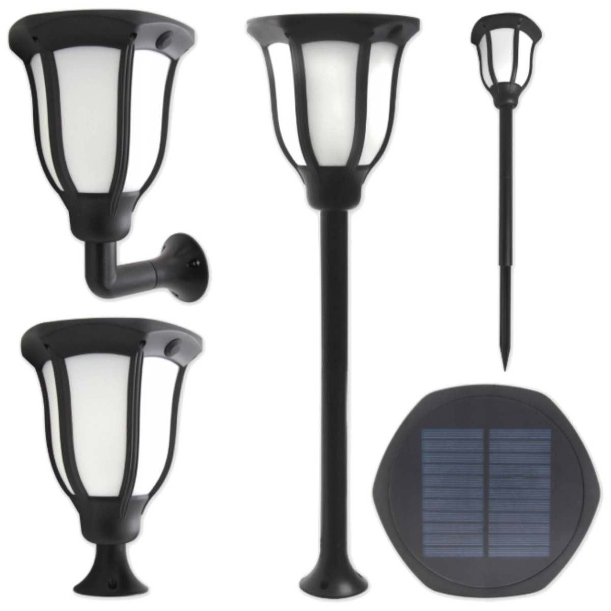 Solárne svietidlá - Solárna lampa LED nástenná lampa piesto stohovaný senzor