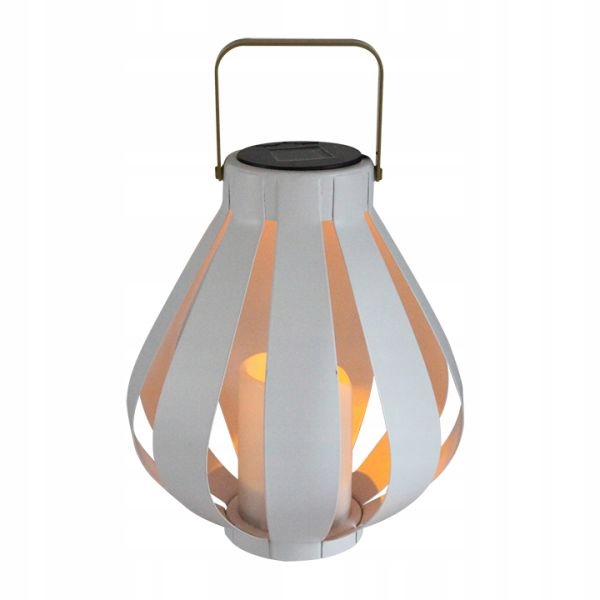 Solárne svietidlá - Solárna lampa LED záhrada LED 25.7cm biela