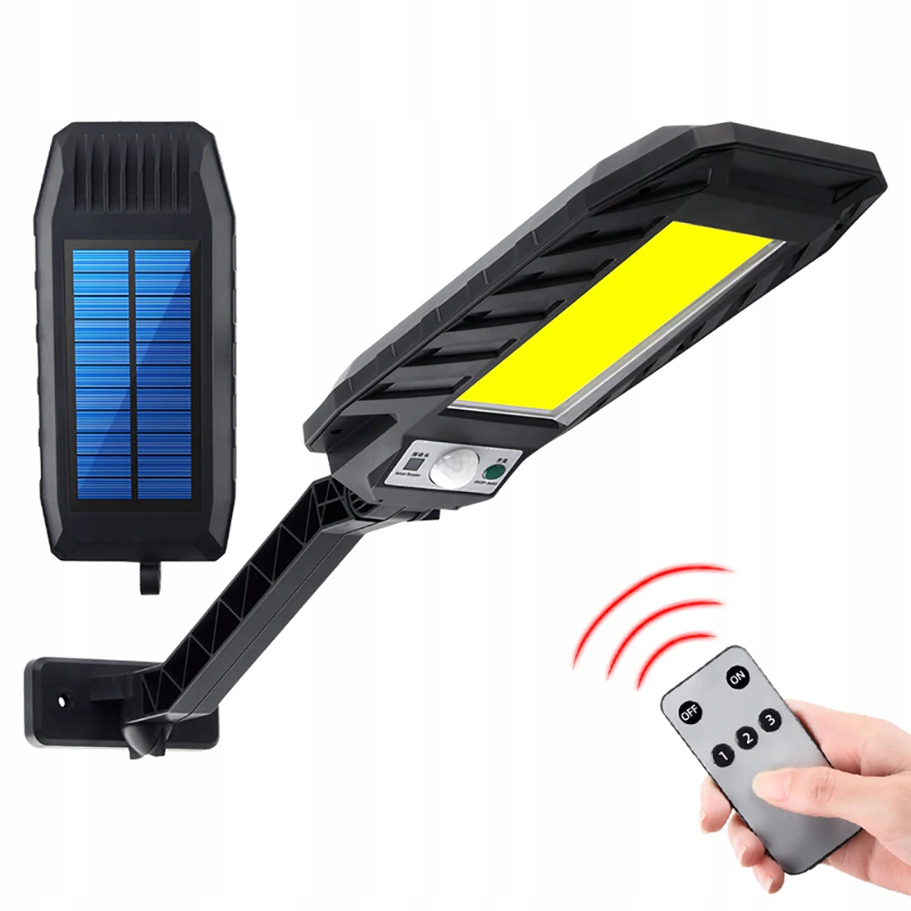 Pouličná LED lampa - Solárna lampa Street Motion Sensor + Diaľková rukoväť