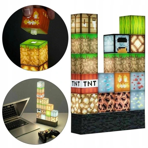Nočná lampa do detskej izby - Minecraft Build Block Desk Desk Lamp DIY Light