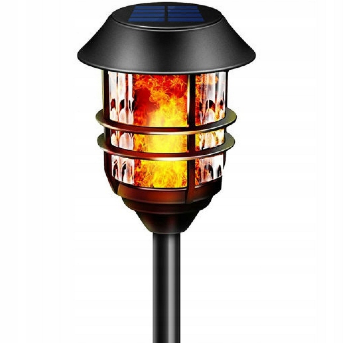 Solárne svietidlá - Solárna lampa 53 LED VEĽKÁ baterka FIRE FLAME