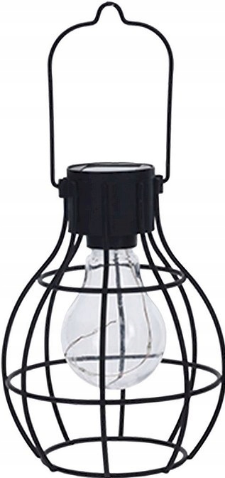 Solárne svietidlá - LED Solárna lampa s kovovým tieňom čierna