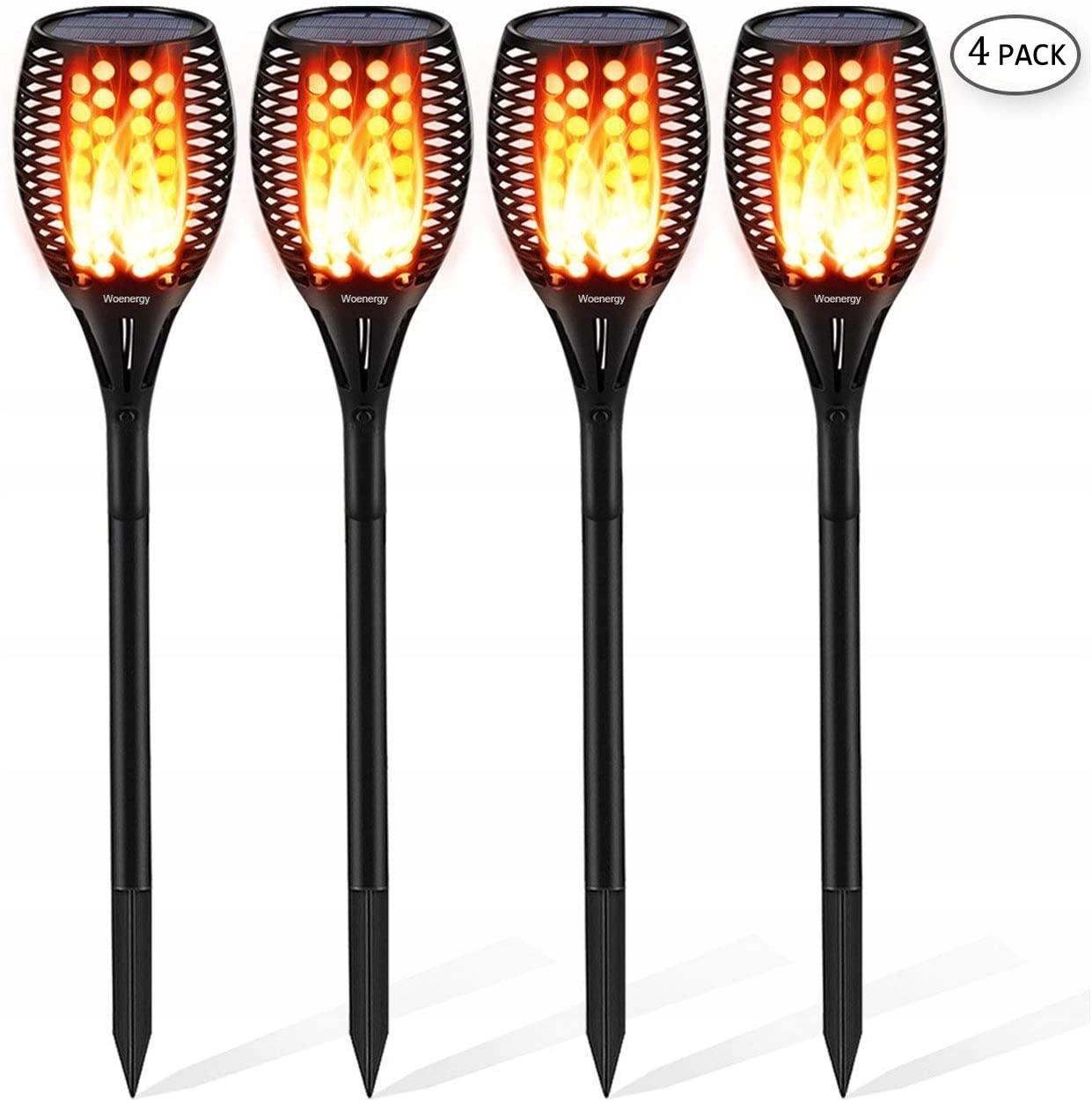 Solárne svietidlá - Solárna lampa TORCH, plameňový efekt 12 LED, 4 KS