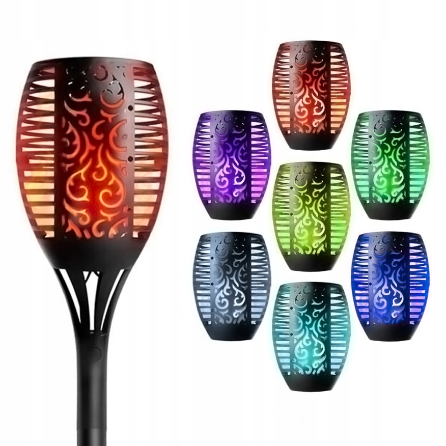 Solárne svietidlá - Záhradná solárna lampa RGB Colorful Multikolor LED