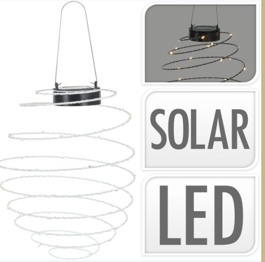 Vysiace svetlá, lampy - Solárna lampa Záhrada Špirála 40 LED biele diódy