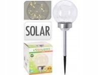 Solárne svietidlá - Solárna lampa záhradná guľa LED pr. 15cm