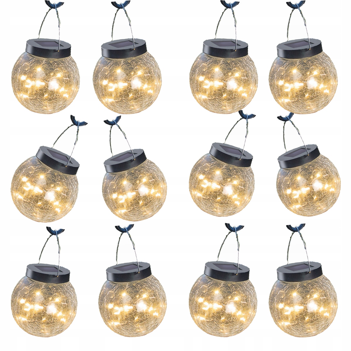 Vysiace svetlá, lampy - Solárna lampa visí loptu LED LED LANTERN 12 ks
