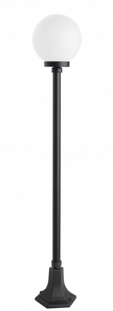 Stĺpíkové osvetlenie - Stojaca lampa guľa fi20 148cm biela